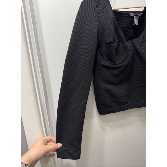 Victoria’s Secret size XL Black ribbed Crop Top with underwire - Picture 3 of 7